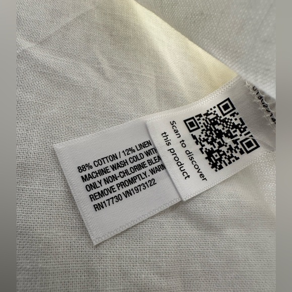 Women's Long Sleeve Button Down Cropped Shirt Universal Thread White Size XXL - Picture 6 of 6